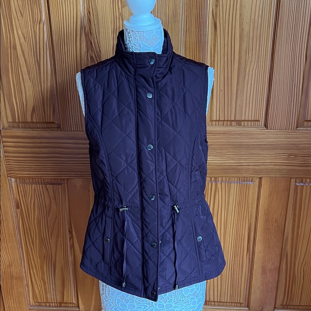 NWOT British Khaki Burgundy Vest